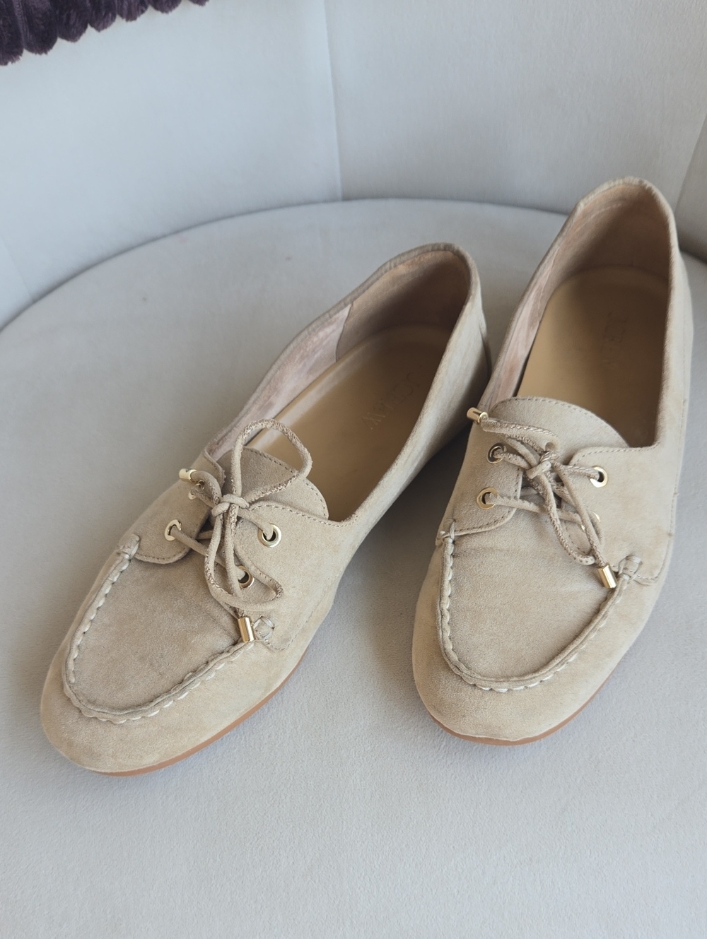 J. Crew Factory Sandstone Suede Moccasin Loafers